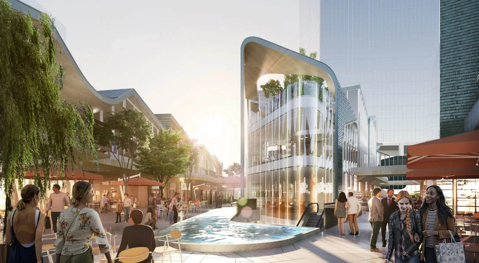 Open Street Retail project blue roofs in wuhan china